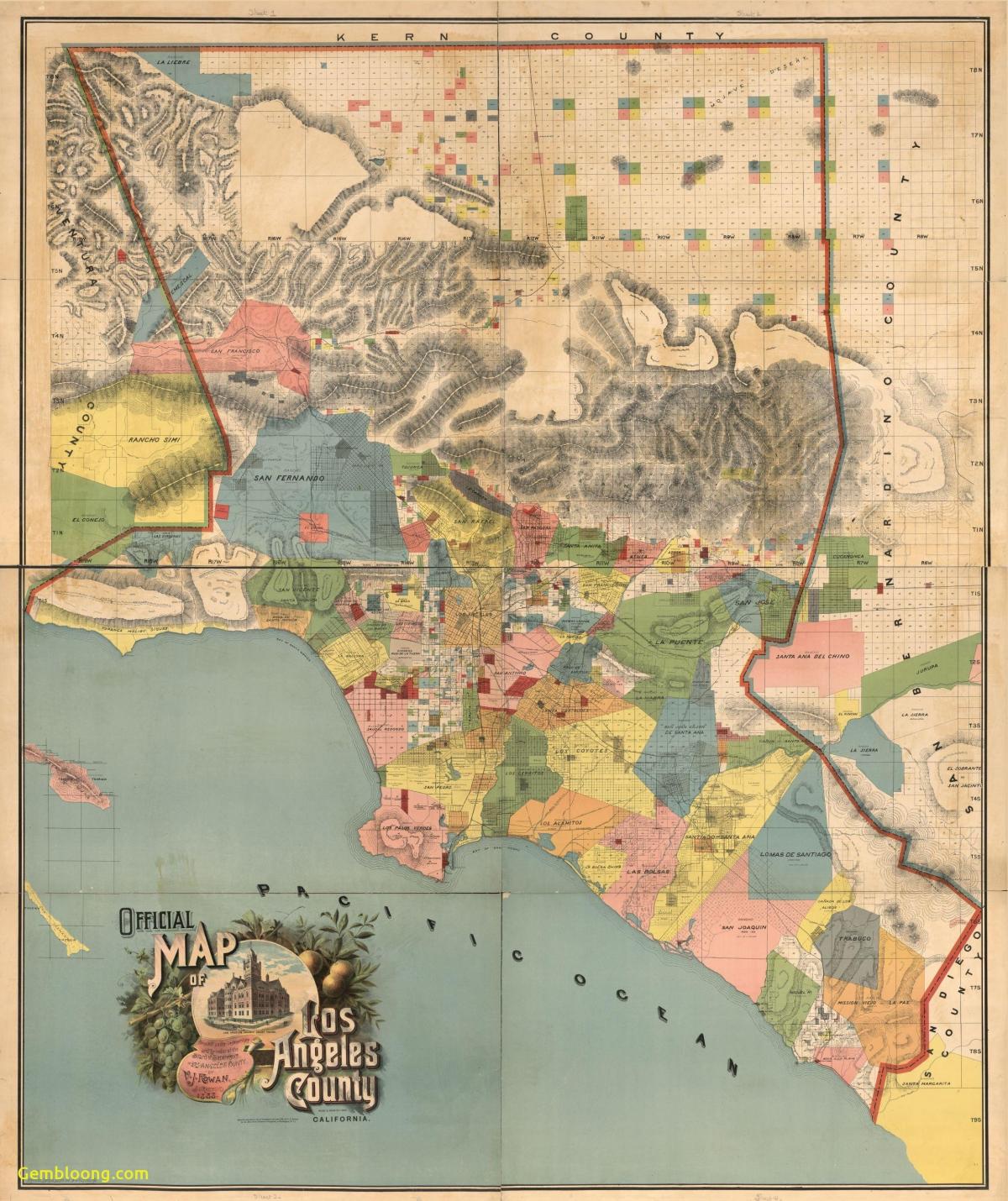 Historische Karte von Los Angeles