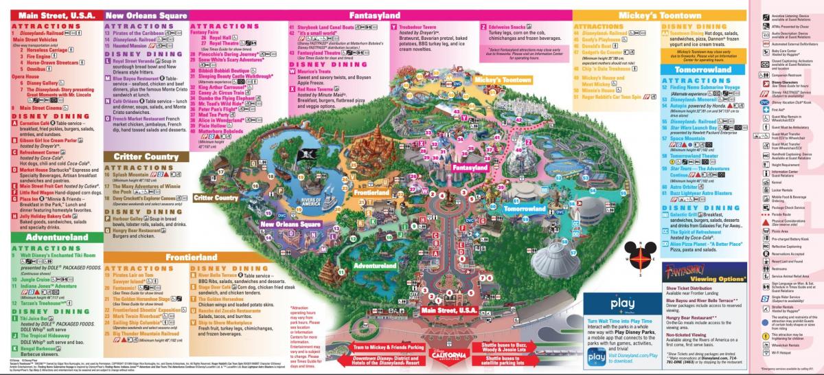 Karte des Disneyland-Parks von Los Angeles
