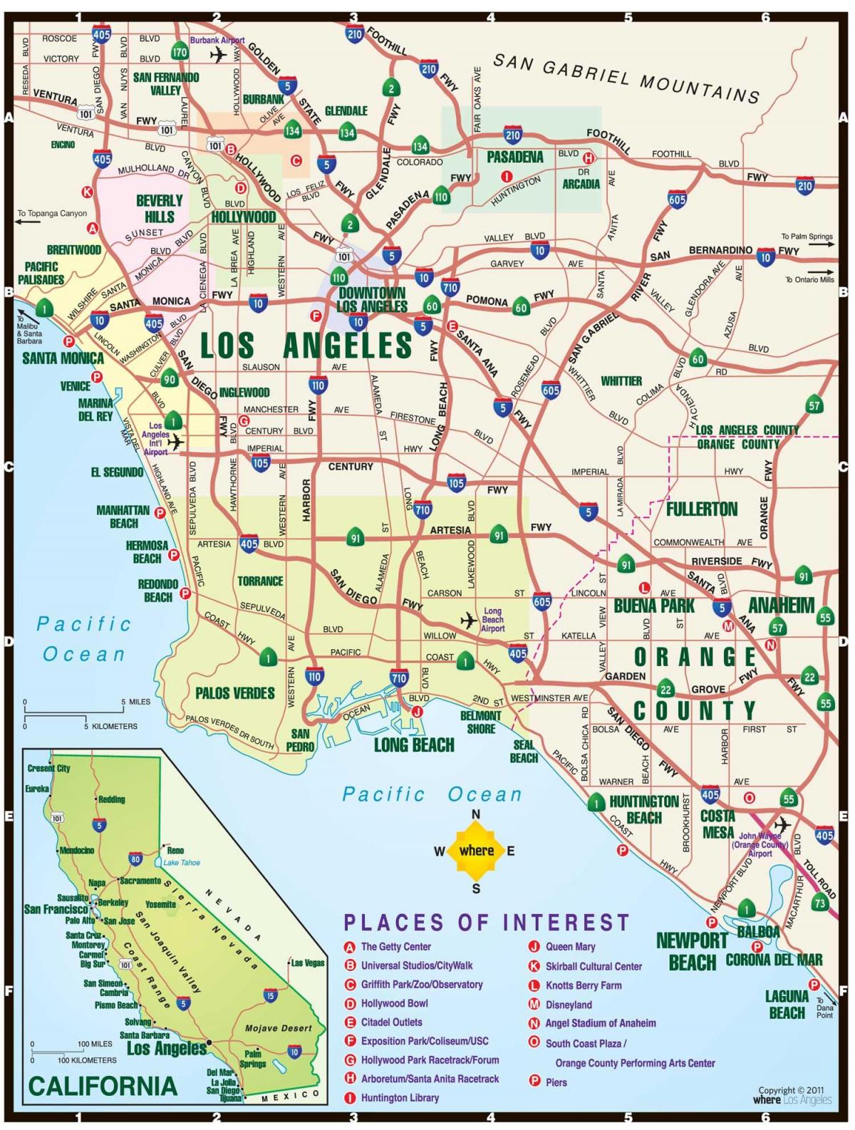 Stadtplan von Los Angeles