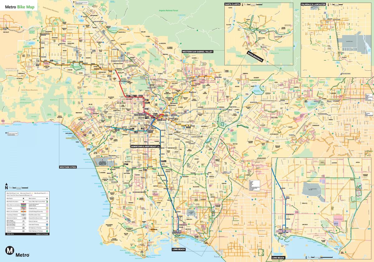 Karte der Radwege in Los Angeles