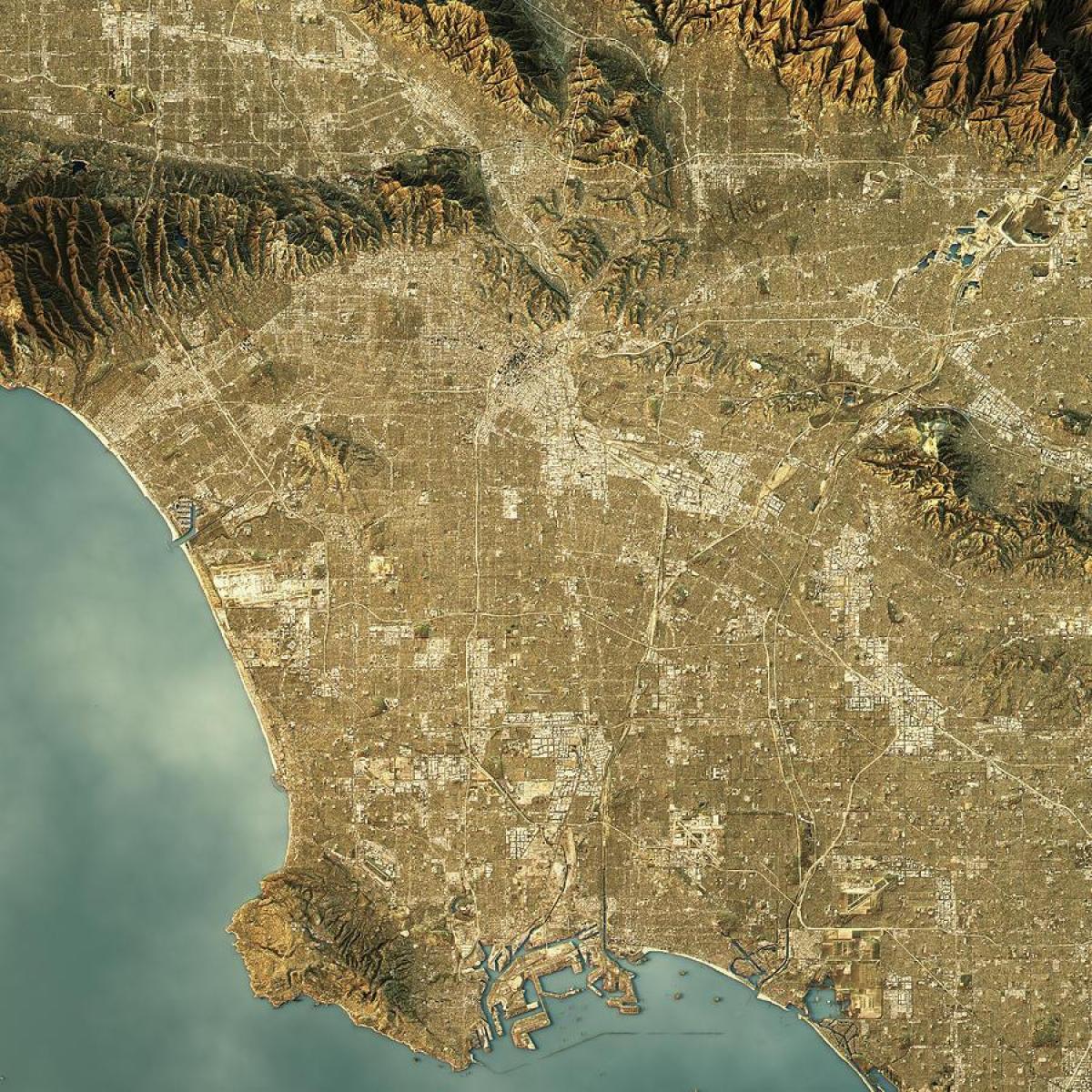 Höhenkarte von Los Angeles